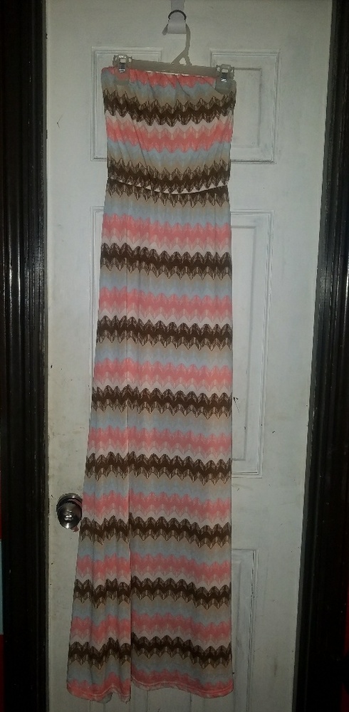 Colorful Tube Top Long Dress